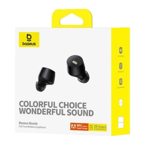 Baseus Słuchawki douszne Bluetooth 5.3 BOWIE E18 czarne
