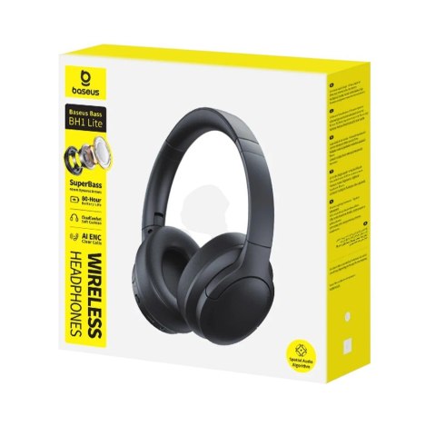Baseus Słuchawki nauszne bluetooth 6.0 BASS BH1 LITE czarne