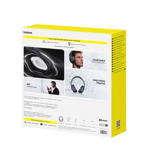 Baseus Słuchawki nauszne bluetooth 6.0 BASS BH1 LITE czarne