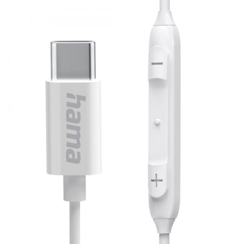 Hama Słuchawki douszne Curly USB-C białe