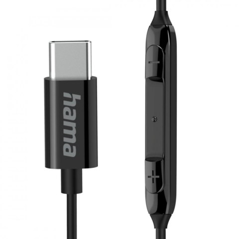 Hama Słuchawki douszne Curly USB-C czarne