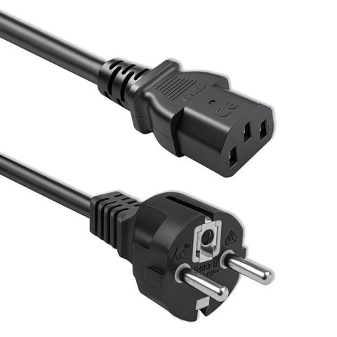 Qoltec Kabel zasilający SCHUKO CEE 7/7 (E/F) | IEC C13 | 3x1.0mm2 | Czysta miedź Cu | 3m