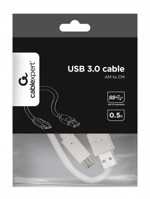 Gembird Kabel USB 3.0 typ C(AM/CM) 0.5m biały