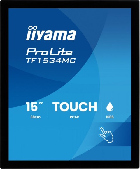 IIYAMA Monitor 15 cali TF1534MC-B8X TN,POJ.10pkt.HDMI,DP,VGA,4:3,IP65,7H,USB
