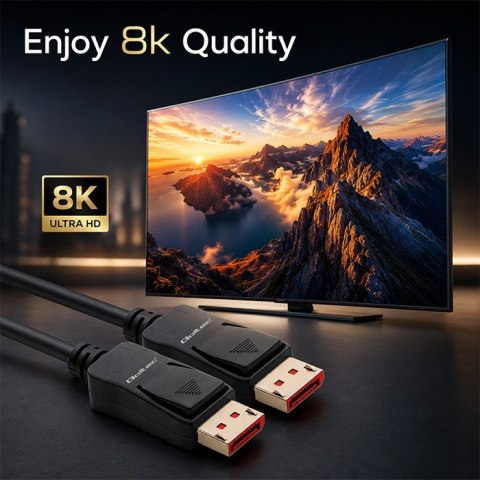 Qoltec Kabel DisplayPort M/M v2.1 | 40G | 2m