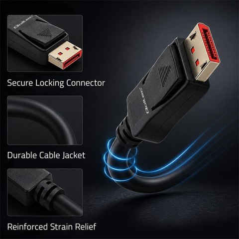 Qoltec Kabel DisplayPort M/M v2.1 | 54G | 1.5m