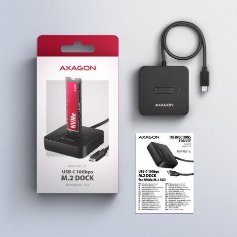 AXAGON ADSA-M2C11L Stacja dokująca USB-C 3.2 Gen 2 - 1 x NVMe M.2 10Gbps
