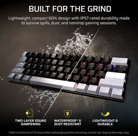Corsair Klawiatura gamingowa Clipper Pro Mini 60 Core czarna
