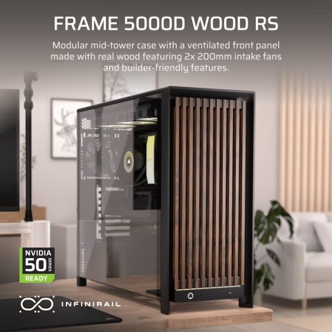 Corsair Obudowa FRAME 5000D WOOD RS Black/Walnut