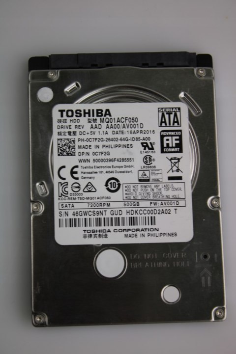 DYSK TWARDY TOSHIBA 500GB HDD 2,5" 7200 SATA